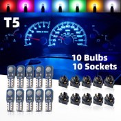 Resim 10 adet Araba LED Gösterge Paneli Işıkları PC74 Twist Locket Soket Kama T5 LED COB Ampul 37 74 2721 Gösterge Paneli Ampulleri, Tak ve Çalıştır 