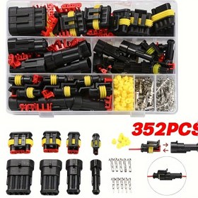Resim 352 Parça Hızlı Bağlantı Otomotiv Elektrik Konnektör Kiti - Kolay Kurulum, Geniş Uyumluluk (1/2/3/4/5/6 Pin) Çeşitli Araçlar İçin 