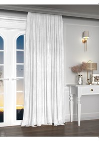 Resim Yakamoz Kadife Görünüm Beyaz Renk Ada Fon Perde Ekstraforlu Velvet Touch Serisi Beyaz 