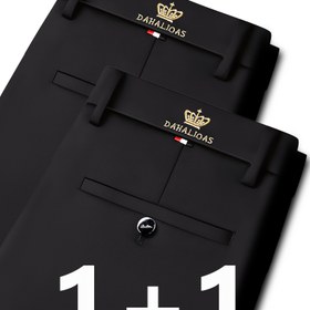 Resim 2 Adet Yazlık Slim Fit Erkek İş Pantolonu, Kırışmaz Ütü Gerektirmeyen, Tüm Mevsimler İçin Uygun, Lacivert ve Siyah, Polyester Kumaş, Makinede Yıkanabilir 