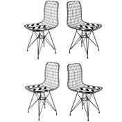 Resim Knsz kafes tel sandalyesi 4 lü mazlum syhaldo ofis cafe bahçe mutfak 