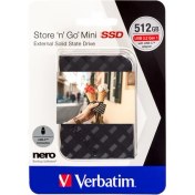 Resim Verbatim Store ´n´ Go Mını SSD USB 3.2 Gen 1 451MB-418 Mb/sn 512GB 