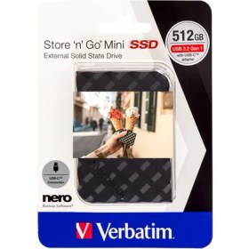 Resim Verbatim Store ´n´ Go Mını SSD USB 3.2 Gen 1 451MB-418 Mb/sn 512GB 