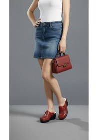 Resim Kırmızı Delikli Dolgu Topuklu Kadın Sabo Ortopedik Hemşire Doktor Aşçı Günlük Terlik Kırmızı 