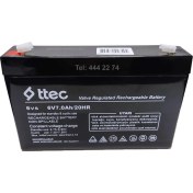 Resim Ttec 6V 7AH 20HR Bakımsız Kuru Akü (02 / 2021 Üretim Yeni Akü) 