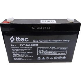 Resim Ttec 6V 7AH 20HR Bakımsız Kuru Akü (02 / 2021 Üretim Yeni Akü) 