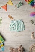 Resim Be'Calm Organik Pamuk Müslin Pastel Renk - Baskılı Bebek Şort - Uniseks - Mint 