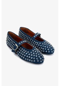 Resim Valmenti Kadın Hakiki Deri Mavi Süet Babet Ayakkabı 979 021 Bn Ayk Y25 Mavı Suet Mavi 