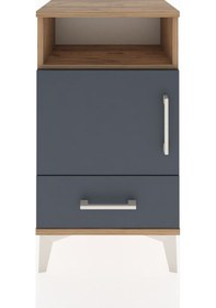 Resim Arges Komodin 3 Raflı Tek Kapaklı 44x30x80 Çam-antrasit Atlas Çam 