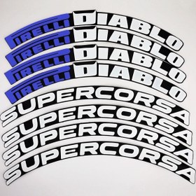 Resim bombtire Pirelli Diablo Mavi Lastik Yazı Orijinal Ürün 1.9 Cm Proseries ™ 1 Yıl Garantili 8 Adet Tutkal 