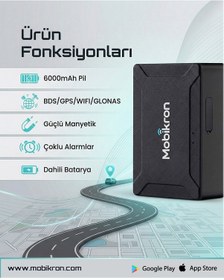 Resim Mk-500 Mıknatıslı Araç Takip Cihazı 2026 - 24 Ay Hatlı Şarjlı Kablosuz Gps - Gerçek Zamanlı 
