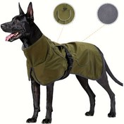 Resim Köpekler için Kışlık Çift Katmanlı Montlar, Büyük Köpekler İçin Kışlık Köpek Montları, Köpek Yağmurluğu - Su Geçirmez Köpek Kıyafetleri Noel Hediyesi 