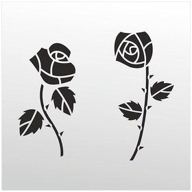 Resim Folyo Sticker Güller 50cm Uzunluk Siyah 