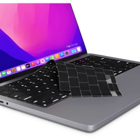 Resim NovStrap Macbook Pro 2021 Uyumlu 14 Inç M1 A2442 Uyumlu Türkçe Q Klavye Siyah Klavye Koruyucu Kılıf 