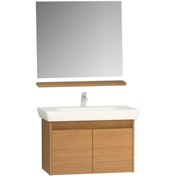 Resim VitrA Step 85 cm Teak Renk Set Banyo Dolabı 