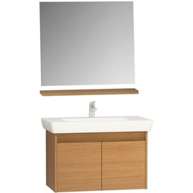 Resim VitrA Step 85 cm Teak Renk Set Banyo Dolabı 