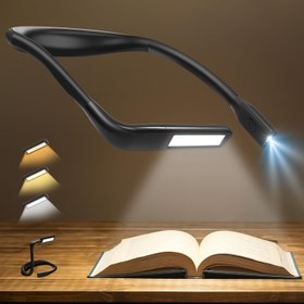Resim LED Boyun Okuma Işığı Şarj Edilebilir, Yatakta Kitap Okumak İçin Işık, 3 Renk, 9 Parlaklık Seviyesi, Hafif Rahat Tasarım, Uzun Ömürlü, Örme İşleri, El Sanatları ve Kamp için Mükemmel 