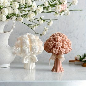 Resim 2 adet Zarif Çiçek Silikon Kalıp, Kokulu Mumlar, Reçine, Plaster ve Beton El Sanatları için - Şerit Detayları ile Gerçekçi Gül ve Pion Dizaynları, Ev Dekoru ve Hediye Yapımı için Mükemmel, El Sanatları Malzemeleri | Gerçekçi Çiçek Dizaynı | Dayanıklı Silikon Kalıp, Çiçek Süslemeleri 