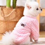 Resim Sevimli tüylü kazaklı oyuncak ve küçük köpek yavrusu Chirwa nakışlı Noel hediyesi 