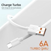 Resim Xiaomi Turbo Hızlı Şarj Kablosu 6a Type-C 