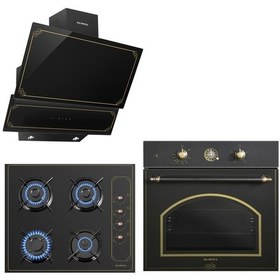 Resim Kumtel B66-SF2 AT 4PRO - KO-40TAHDF - DA6-835 Rustik Siyah Ankastre Set 