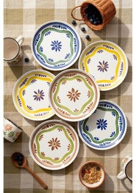 Resim Bambum Moderna - 6'lı Porselen Pasta Tabağı Leo Renkli 