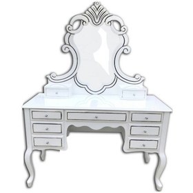 Resim Makyaj Masası Dresuar Model Ahşap Kayın Aslan Ayak 9çekmece Aslan Baş Oyma Nakışlı Ayna El Yapım 