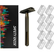 Resim Geeksen Razor Erkekler İçin Çift Kenarlı Güvenlik Jileti Manuel Tıraş Jileti Silah Rengi 