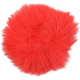 Resim Padalink Kırmızı Kürklü Rüzgar Engelleyici - Lavaliye Mikrofon Koruması 