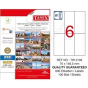 Resim Tanex Tw-2106 70X148.5MMx100Ad. Lazer Yazıcı Etiketi 