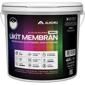 Resim Alkoru 13 kg Beyaz Likit Membran Elastomerik Akrilik Polimer Su Yalıtım Malzemesi Yüksek Performans 