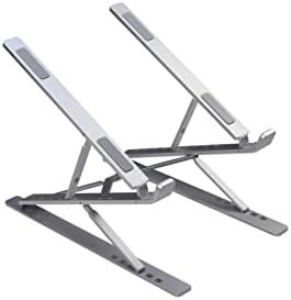 Resim Çift Katlı Ayarlanabilir Laptop Stand Katlanabilir Alüminyum Tablet Notebook Stand Dizüstü Bilgisayar Standı 