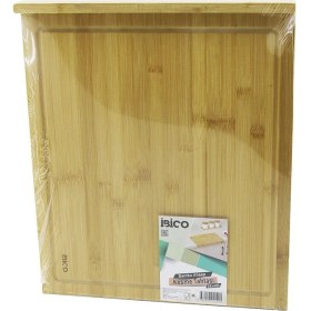 Resim Hobilinka 38X45CM Ahşap Bambu Kesim Panosu - Kesme Tahtası Tezgah Üstü Kanallı - Kenar Destekli (4887) 