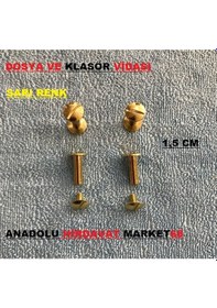 Resim Dosya Klasör Vidasi Kartela Vidasi 4Mm 1,5Cm Sari Renk 20 Adet 