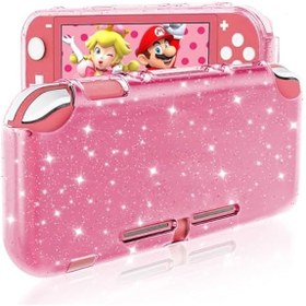 Resim DLseego Switch Lite için Pembe Parıltılı Koruyucu Kılıf, Şok Emici ve Çizilmez Tasarımlı Lüks Şeffaf Kristal Yumuşak TPU Kapak, Anahtar 2019 Sürümü için Sevimli Parlayan Cilt 