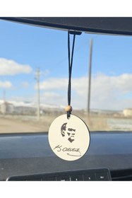 Resim hebmeyy Araba araç dikiz aynası süsü iki taraflı K. Atatürk yazısı ve resmi 