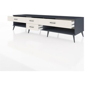 Resim Kronos Tv Ünitesi 4 Çekmeceli 220x59x51 Antrasit-antrasit/aytaşı Antrasıt/aytası - Antrasıt 