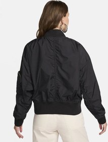 Resim Sportswear Essentials Oversized Bomber Lined Full-zip Kadın Ceket Ndd Sport Siyah 