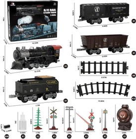 Resim Elektrikli Tren Seti ,Buhar, Ses ve Işıklar, Vagonlar ve Raylar ile Uzaktan Kumandalı Tren Oyuncağı 