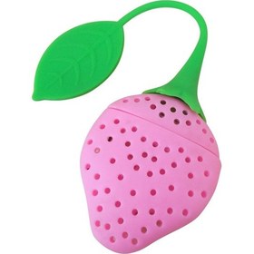 Resim Çay Süzgeci Silikon Çilek Şekilli Bitki Çayı Demleme Aparatı Mor 