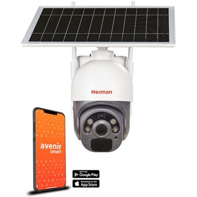 Resim Heiman HM-460 2Mp Solar Panelli WiFi 360° Dönebilen Speed Dome Akıllı Güvenlik Kamerası 
