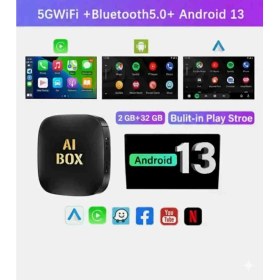 Resim Techadres Akıllı Multimedya Kutusu Android 32GB Kablosuz Carplay Ai Box Youtube Netflix Google Playstore Wi-Fi 