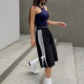 Resim Kadınlar için Yüksek Bel, Siyah, Esnek Olmayan Kumaş, Rahat Kıyafetler İçin Mükemmel, Yüksek Bel Şortlar 
