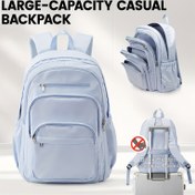 Resim 2025 Yeni Model Büyük Kapasiteli Rahat Sırt Çantası, Kilitleme Özelliği ile 48*35*17cm Okul Çantası, Laptop Bölmesi, Çoklu Cep, Fermuar Kapatma, Okul ve Geziler için Uygun, Günlük Kullanım için Mükemmel, Lise ve Üniversite Öğrencileri için İdeal, Hafta Sonu Kısa Seyahatler için Gerekli, Şık Kırtasiye Hibrit Sırt Çantası, Gençler için 
