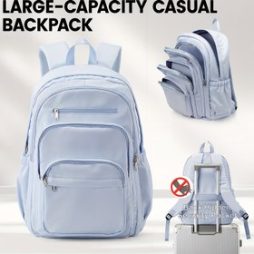 Resim 2025 Yeni Model Büyük Kapasiteli Rahat Sırt Çantası, Kilitleme Özelliği ile 48*35*17cm Okul Çantası, Laptop Bölmesi, Çoklu Cep, Fermuar Kapatma, Okul ve Geziler için Uygun, Günlük Kullanım için Mükemmel, Lise ve Üniversite Öğrencileri için İdeal, Hafta Sonu Kısa Seyahatler için Gerekli, Şık Kırtasiye Hibrit Sırt Çantası, Gençler için 