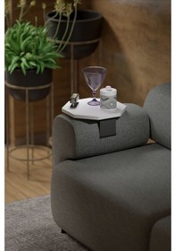 Resim Zigon Sehpa Yan Sehpa Ayarlanabilir Tepsi Dekoratif Modern Tepsi Sekizgen Beyaz Beyaz 