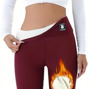 Resim Kadınlar için Polar Astarlı Yüksek Bel Taytlar - Rahat & Esnek, Siyah Beyaz Tüylü İç Yüzeyli, Günlük Kullanım & Koşu için Mükemmel - Kolay Bakım, Polyester/Elastan Karışımı 
