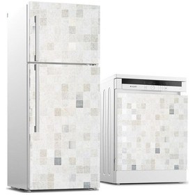 Resim Buzdolabı Ve Bulaşık Makinası Beyaz Eşya Sticker Kaplama Taş Dese (540886920) 