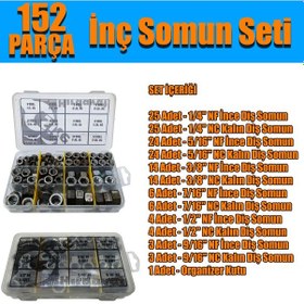 Resim 152 Parça Inç Somun Seti 