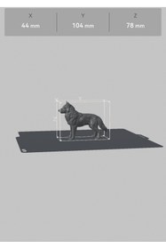 Resim shop Detaylı Kurt Figürü - 3D Baskı Sanatı 
